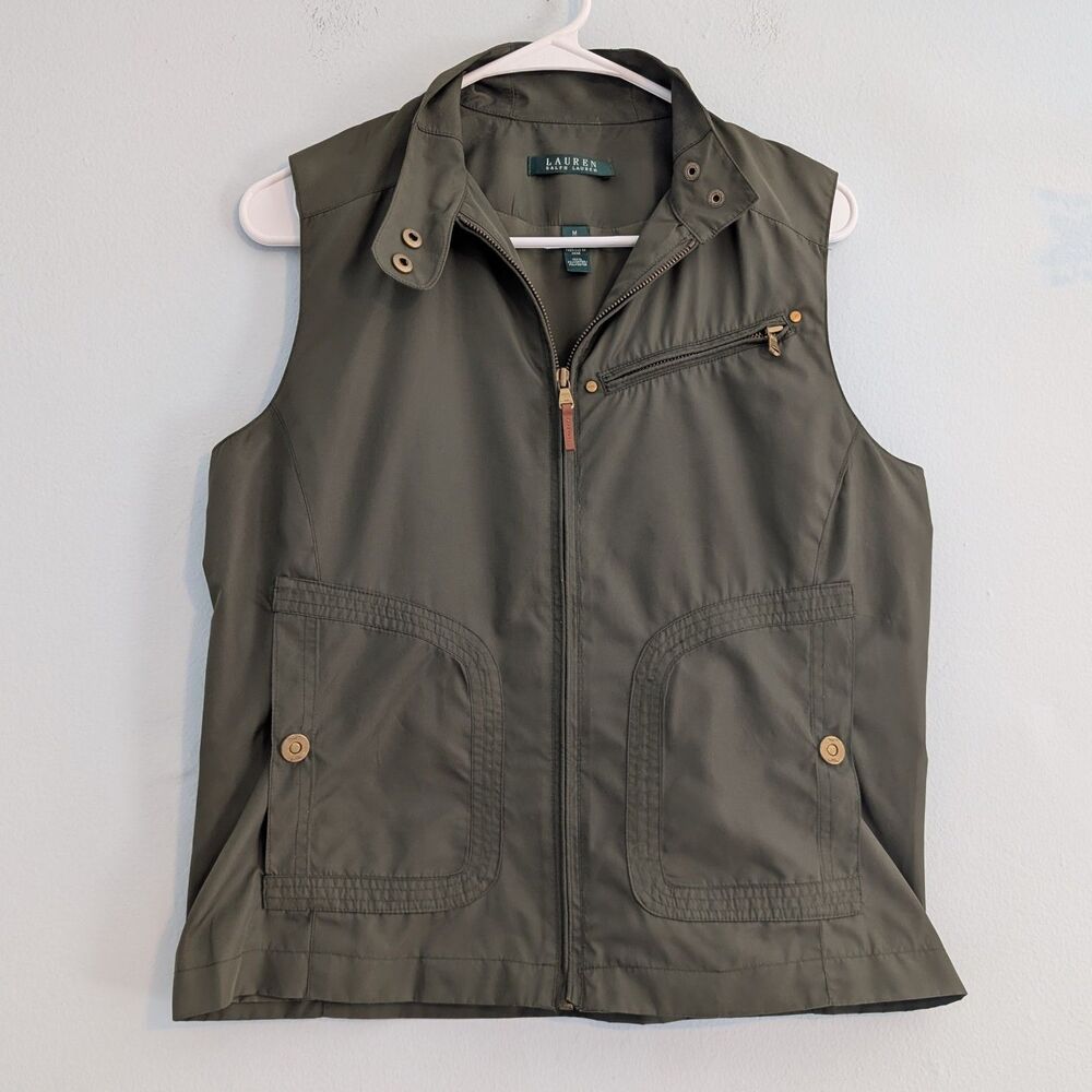 Lauren Ralph Lauren Green Vest Outerwear Preppy Gorpcore Size Medium